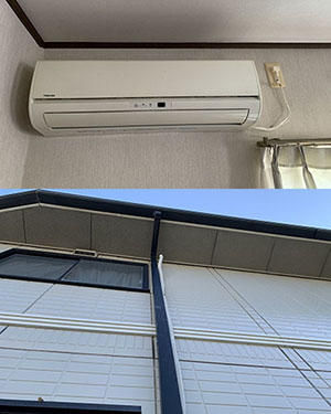 山梨市でのエアコン設置施工例